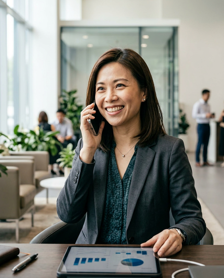A Carle team member on a call with a seller